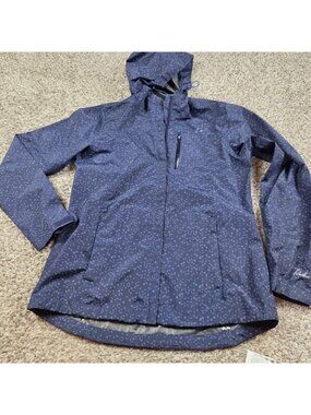 Paradox Rain Jacket Womens Medium Blue Hooded Full Zip Windbreaker